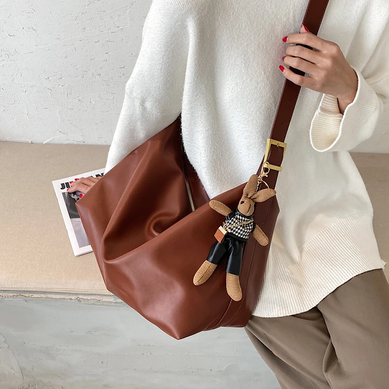 

с досавкой Simple Style PU Leather Crossbody Bags Women 2020 Trend Branded Shoulder Bag Lady Handbags Female Trending Bag